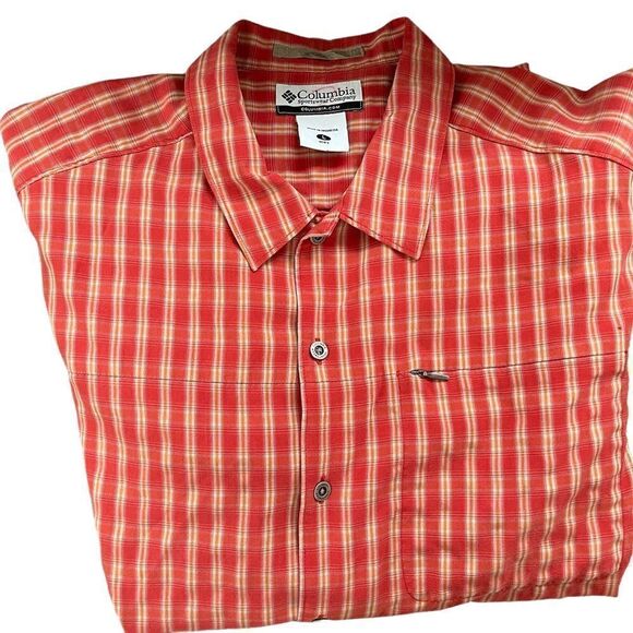 Columbia button down zip pocket plaid shirt, size L. - Picture 5 of 7